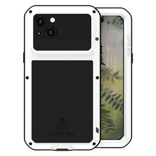 For iPhone 15 Plus LOVE MEI Metal Shockproof Life Waterproof Dustproof Phone Case(White)