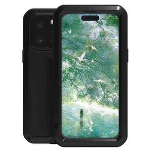 For iPhone 16 Pro Max LOVE MEI Metal Shockproof Life Waterproof Dustproof Phone Case(Black)