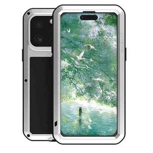 For iPhone 16 Pro Max LOVE MEI Metal Shockproof Life Waterproof Dustproof Phone Case(Silver)