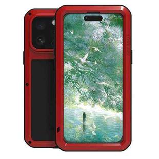 For iPhone 16 Pro Max LOVE MEI Metal Shockproof Life Waterproof Dustproof Phone Case(Red)