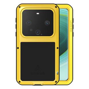 For Huawei Mate 60 Pro / 60 Pro+ LOVE MEI Metal Shockproof Life Waterproof Dustproof Phone Case(Yellow)