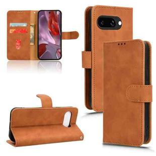 For Google Pixel 9a Skin Feel Magnetic Flip Leather Phone Case(Brown)