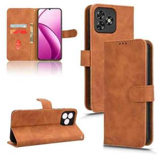 For Oukitel C53 Skin Feel Magnetic Flip Leather Phone Case(Brown)