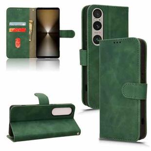 For Sony Xperia 1 VI 2024 Skin Feel Magnetic Flip Leather Phone Case(Green)
