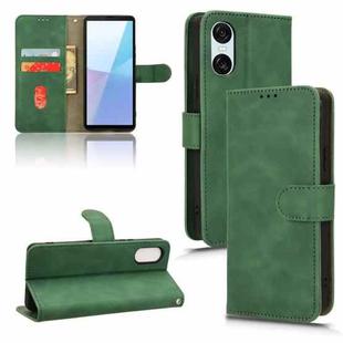 For Sony Xperia 10 VI 2024 Skin Feel Magnetic Flip Leather Phone Case(Green)