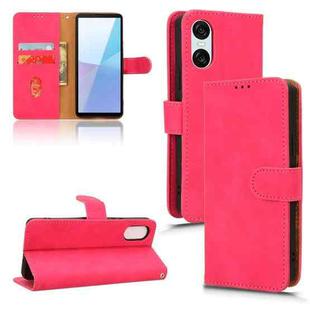 For Sony Xperia 10 VI 2024 Skin Feel Magnetic Flip Leather Phone Case(Rose Red)