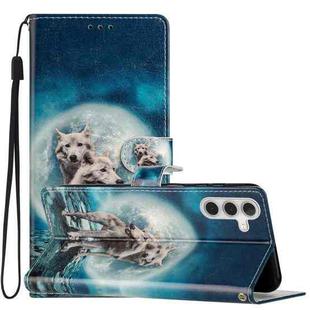 For Samsung Galaxy A56 5G Colored Drawing Leather Phone Case(Twin Wolves)