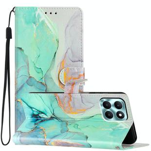 For Honor X6A Colored Drawing Leather Phone Case(Green Marble)