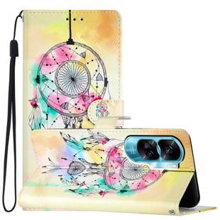 For Honor 90 Lite Colored Drawing Leather Phone Case(Dream Catcher)