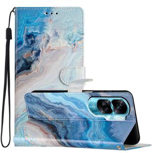 For Honor 90 Lite Colored Drawing Leather Phone Case(Blue Marble)