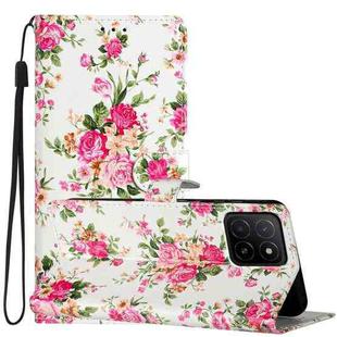 For Honor X5b 4G Colored Drawing Leather Phone Case(Peonies)