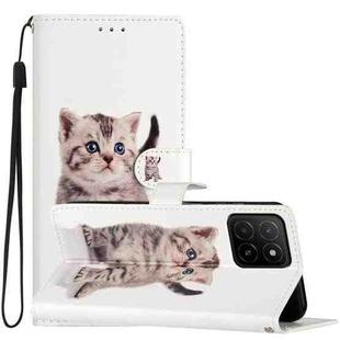 For Honor X5b 4G Colored Drawing Leather Phone Case(Little Tabby Cat)