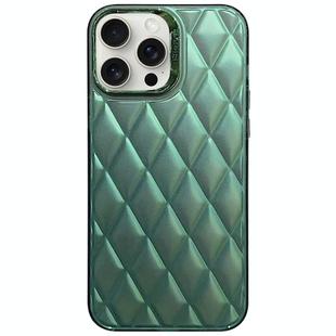 For iPhone 13 Pro Max 3D Rhombus Electroplating TPU Hybrid PC Phone Case(Green)