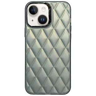 For iPhone 13 3D Rhombus Electroplating TPU Hybrid PC Phone Case(Grey)