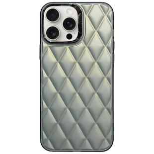 For iPhone 12 Pro Max 3D Rhombus Electroplating TPU Hybrid PC Phone Case(Grey)