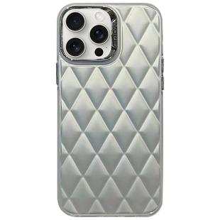 For iPhone 12 Pro 3D Rhombus Electroplating TPU Hybrid PC Phone Case(Silver)