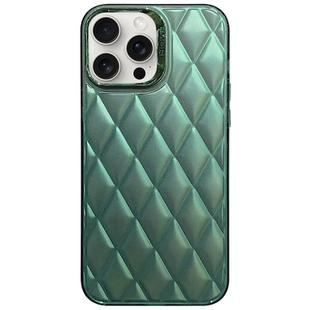 For iPhone 12 Pro 3D Rhombus Electroplating TPU Hybrid PC Phone Case(Green)
