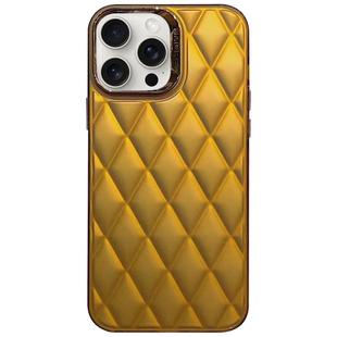 For iPhone 12 Pro 3D Rhombus Electroplating TPU Hybrid PC Phone Case(Gold)