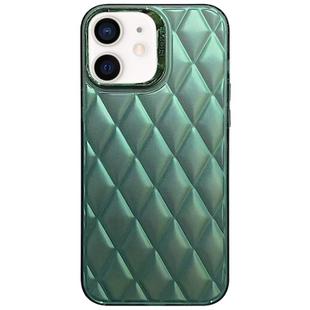 For iPhone 11 3D Rhombus Electroplating TPU Hybrid PC Phone Case(Green)