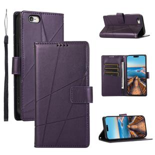 For iPhone 6s / 6 PU Genuine Leather Texture Embossed Line Phone Case(Purple)