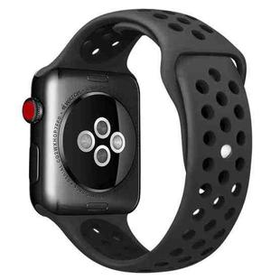 For Apple Watch Series 7 41mm / 6 & SE & 5 & 4 40mm / 3 & 2 & 1 38mm Sport Silicone Watch Band Standard Edition(Black)