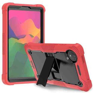 For Xiaomi Redmi Pad SE 8.7 Shockproof Silicone Hybrid PC Tablet Case with Holder(Black + Red)