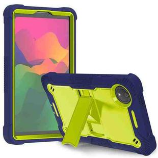 For Xiaomi Redmi Pad SE 8.7 Shockproof Silicone Hybrid PC Tablet Case with Holder(Yellow Green + Navy Blue)