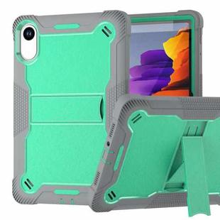 For Xiaomi Redmi Pad 2 Shockproof Silicone Hybrid PC Tablet Case with Holder(Mint Green + Grey)
