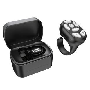 S20 Portable Smart Wireless Bluetooth Ring Remote Control with Charging Case(Black)