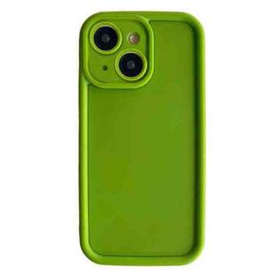 For iPhone 14 Plus Fine Hole Shockproof Frame Frosted TPU Phone Case(Green)