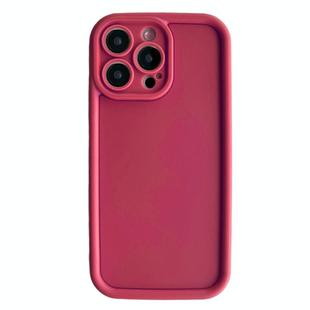 For iPhone 14 Pro Fine Hole Shockproof Frame Frosted TPU Phone Case(Claret Red)