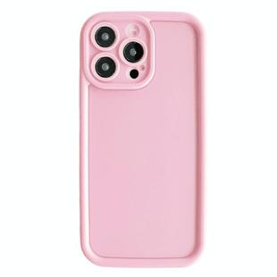 For iPhone 14 Pro Max Fine Hole Shockproof Frame Frosted TPU Phone Case(Pink)