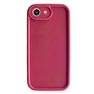 For iPhone SE 2022 / 2020 / 8 / 7 Fine Hole Shockproof Frame Frosted TPU Phone Case(Claret Red)
