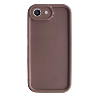 For iPhone SE 2022 / 2020 / 8 / 7 Fine Hole Shockproof Frame Frosted TPU Phone Case(Brown)