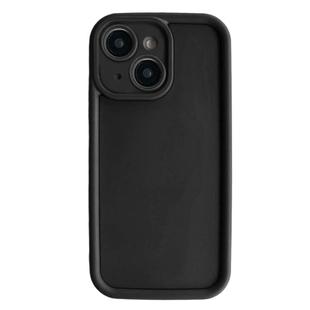 For iPhone 13 Fine Hole Shockproof Frame Frosted TPU Phone Case(Black)