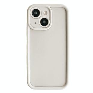 For iPhone 13 Fine Hole Shockproof Frame Frosted TPU Phone Case(Beige)