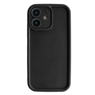 For iPhone 12 Fine Hole Shockproof Frame Frosted TPU Phone Case(Black)