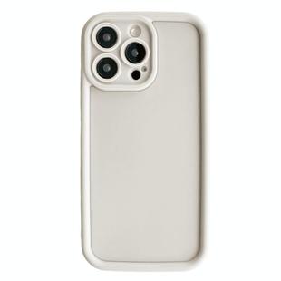 For iPhone 12 Pro Max Fine Hole Shockproof Frame Frosted TPU Phone Case(Beige)