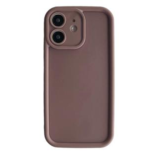 For iPhone 11 Fine Hole Shockproof Frame Frosted TPU Phone Case(Brown)