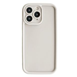 For iPhone 11 Pro Fine Hole Shockproof Frame Frosted TPU Phone Case(Beige)