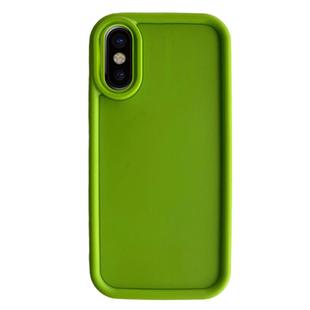 For iPhone X / XS Fine Hole Shockproof Frame Frosted TPU Phone Case(Green)