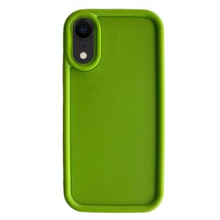 For iPhone XR Fine Hole Shockproof Frame Frosted TPU Phone Case(Green)