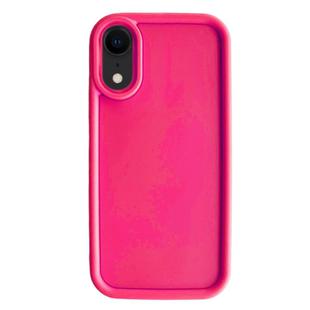 For iPhone XR Fine Hole Shockproof Frame Frosted TPU Phone Case(Rose Red)