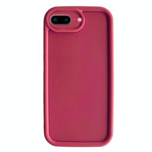 For iPhone 8 Plus / 7 Plus Fine Hole Shockproof Frame Frosted TPU Phone Case(Claret Red)