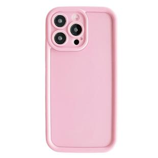 For iPhone 15 Pro Fine Hole Shockproof Frame Frosted TPU Phone Case(Pink)