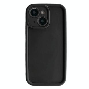 For iPhone 15 Plus Fine Hole Shockproof Frame Frosted TPU Phone Case(Black)