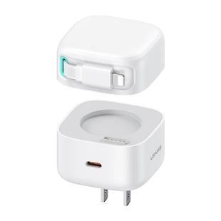 USAMS US-CC210 SMF Series PD35W 8 Pin + Type-C Dual Port GaN Fast Charger, US Plug(White)