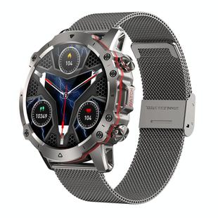 AK56 IP67 BT5.1 1.43inch Smart Watch Support Voice Call / Health Monitoring, Style:Steel Mesh Strap(Silver)