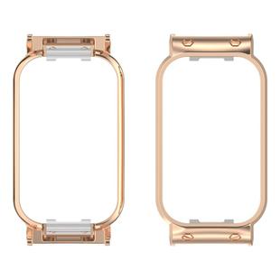For Xiaomi Smart Band 8 Active / Redmi Band 2 Metal Frame Watch Protective Case(Rose Gold)
