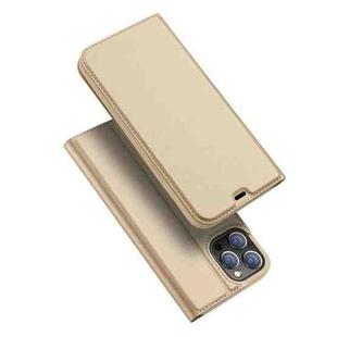 For iPhone 12 / 12 Pro DUX DUCIS Skin Pro Series Horizontal Flip PU + TPU Leather Case, with Holder & Card Slots(Gold)